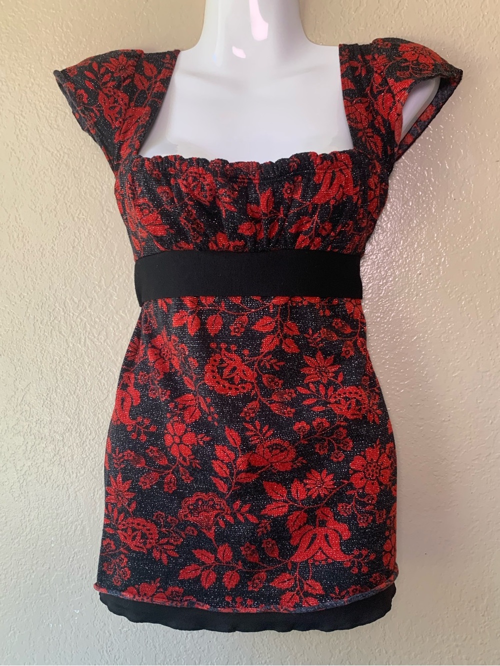 HOT TEMPERED Y2K Milkmaid Babydoll Tie Back Floral Top Size XL
